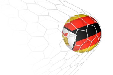 Zimbabwe flag soccer ball in net. clipart