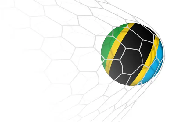 Σημαία Τανζανίας Μπάλα Ποδοσφαίρου Στο Δίχτυ Royalty Free Εικονογραφήσεις Αρχείου