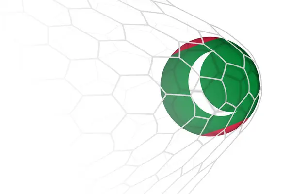 Μαλδίβες Σημαία Μπάλα Ποδοσφαίρου Στο Δίχτυ Διανυσματικά Γραφικά
