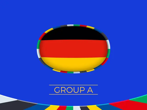 Duitsland Vlag Voor 2024 Europees Voetbaltoernooi Nationale Ploeg Teken Vectorbeelden