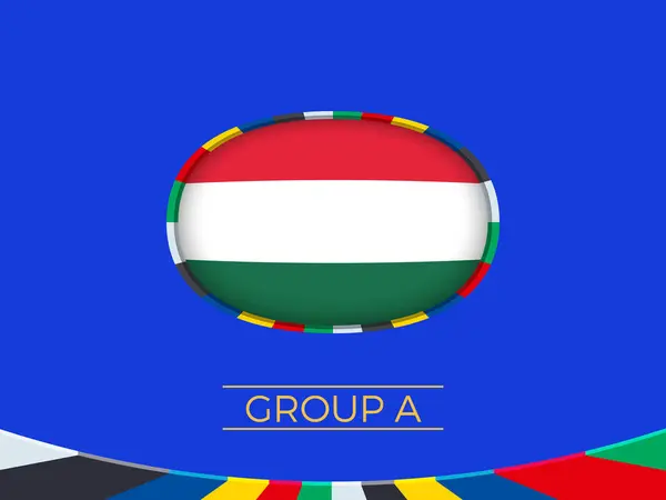 Magyarország Zászló 2024 Európai Labdarúgó Bajnokság Nemzeti Csapat Aláírás Jogdíjmentes Stock Vektorok