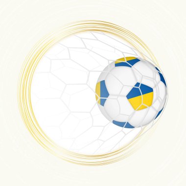 Futbol amblemi Ukrayna 'nın bayraklı futbol topu Ukrayna adına gol..