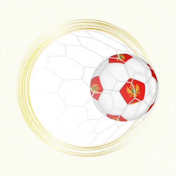 Fußball Emblem Mit Ball Und Flagge Von Montenegro Netz Tor Vektorgrafiken