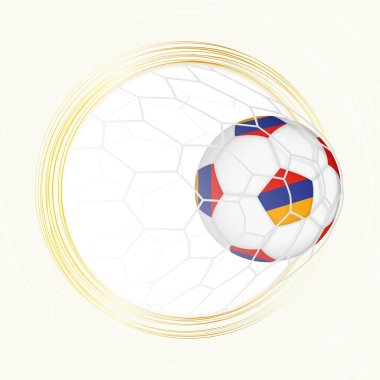 Futbol amblemi, Ermenistan 'ın kalesinde Ermenistan bayraklı futbol topu, Ermenistan için gol..