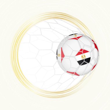 Mısır 'ın kalesinde Mısır bayrağı bulunan futbol topunun amblemi, Mısır için gol oldu..