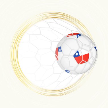 Futbol amblemi, Şili bayrağıyla futbol topu, Şili golü..