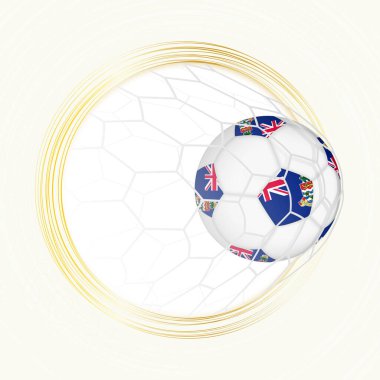 Futbol, Cayman Adaları 'nın bayrağını taşıyan futbol topuyla birlikte Cayman Adaları' nın golünü atıyor..