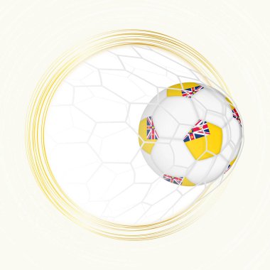 Futbol amblemi Niue 'nin bayraklı futbol topu, Niue' nun golünü atıyor..