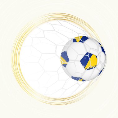Tokelau 'nun gol attığı Tokelau' nun bayrağıyla futbol topu amblemi..