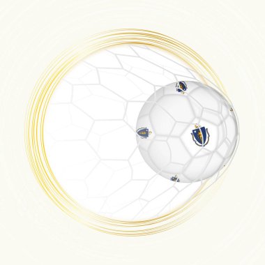 Futbol amblemi Massachusetts bayraklı futbol topu, Massachusetts golü atıyor..