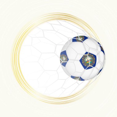 Futbol amblemi New Hampshire 'ın bayraklı futbol topu, New Hampshire golünü atıyor..