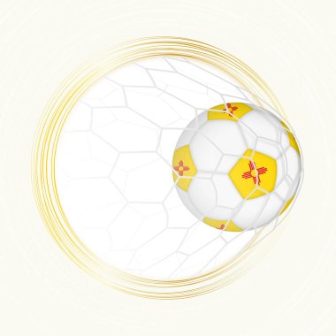 Futbol amblemi New Mexico 'nun bayraklı futbol topu, New Mexico' nun golünü atıyor..