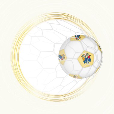 Futbol amblemi, New Jersey 'nin bayrağıyla birlikte New Jersey' in gol attığı top..