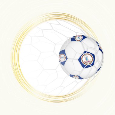 Virginia 'nın attığı golle, Virginia' nın bayraklı futbol topuyla futbol amblemi..
