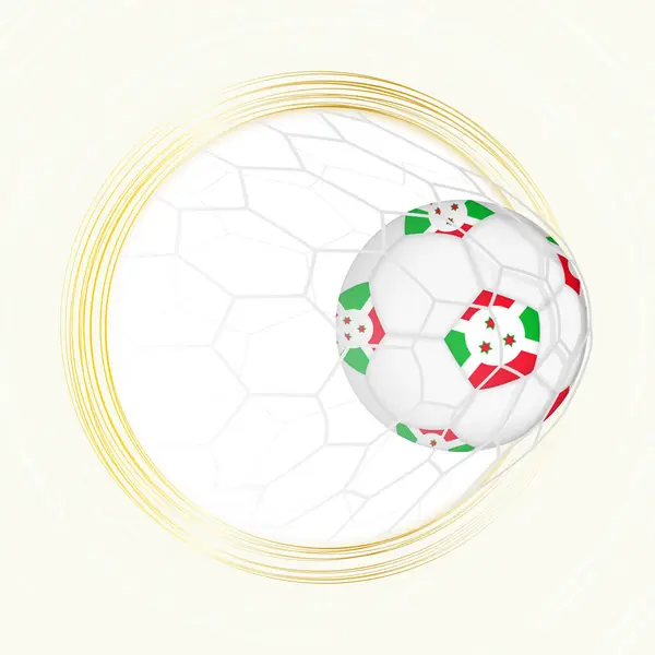 stock vector Football emblem with football ball with flag of Burundi in net, scoring goal for Burundi.