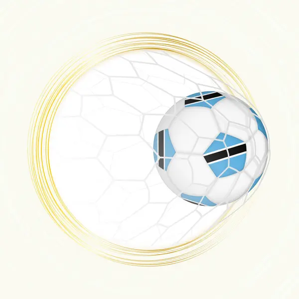 stock vector Football emblem with football ball with flag of Botswana in net, scoring goal for Botswana.