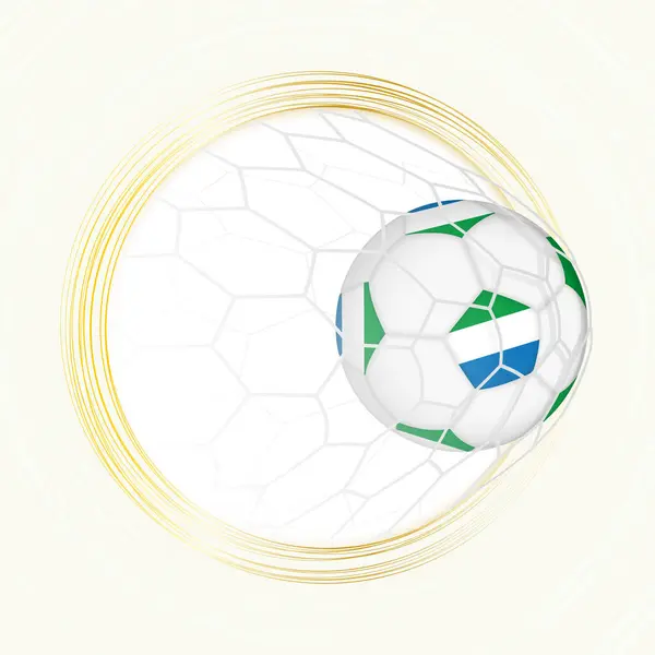 Fußball Emblem Mit Fußball Mit Fahne Von Sierra Leone Netz lizenzfreie Stockvektoren