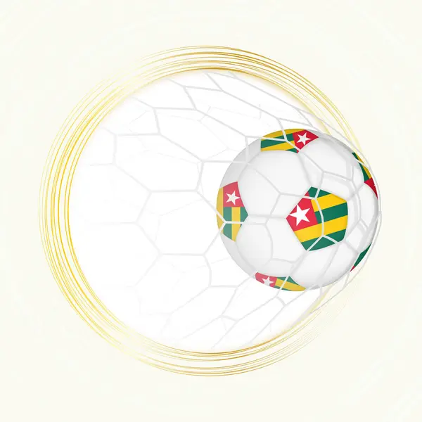 Emblema Fútbol Con Pelota Fútbol Con Bandera Togo Red Gol Ilustración de stock