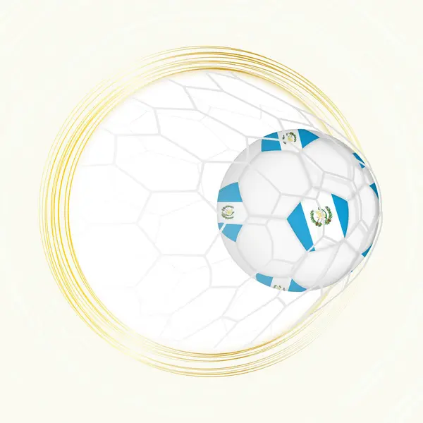 Fußball Emblem Mit Ball Und Flagge Von Guatemala Netz Tor lizenzfreie Stockvektoren