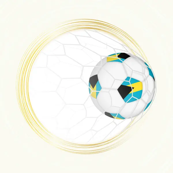 Fußball Emblem Mit Ball Und Fahne Der Bahamas Netz Tor Vektorgrafiken