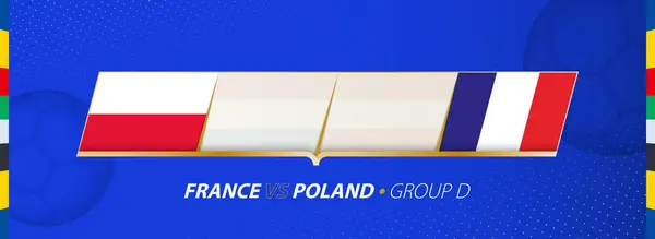 Francia Polonia Ilustración Partidos Fútbol Grupo Vector de stock