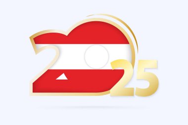 Avusturya Bayrağı desenli 2025 yılı.