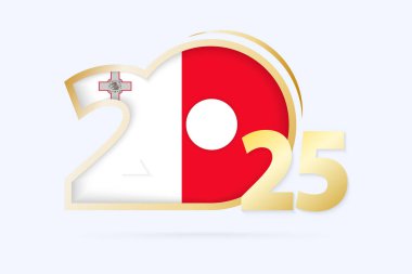 Malta Bayrağı desenli Yıl 2025.
