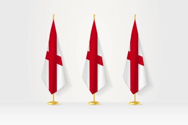 Üst üste üç Alabama bayrağı altın bir stantta basın toplantısı ve diğer toplantıların resimleri..