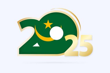 Yıl 2025 Moritanya Bayrağı desenli.