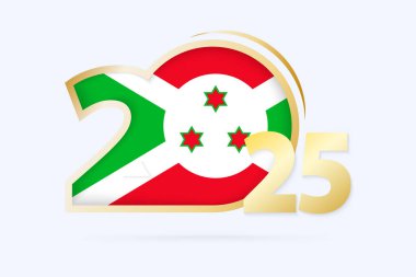 Burundi Bayrağı desenli Yıl 2025.