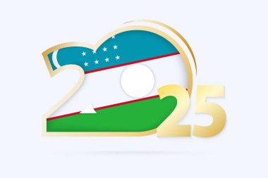 Özbekistan Bayrak desenli Yıl 2025.