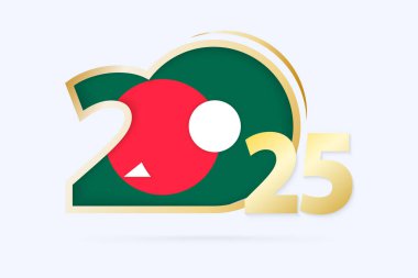Yıl 2025 Bangladeş Bayrak desenli.