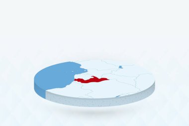 3B Isometric Harita Kırmızı Kongo Vurgulaması.