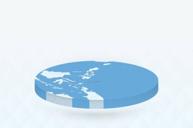 3B Isometric Harita Kırmızı Renkli Palau.