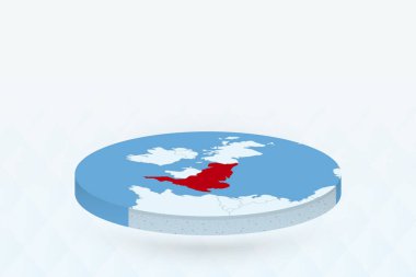 3B Isometric Haritası İngiltere 'yi Kırmızıyla Vurguluyor.