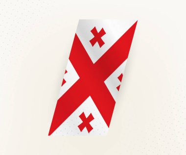 Bej arka planda noktalı Gürcistan 'ın modern dikey bayrağı.