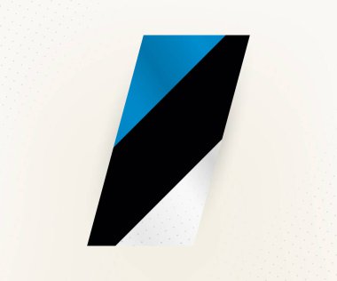 Bej arkaplanlı ve noktalı Estonya 'nın modern dikey bayrağı.