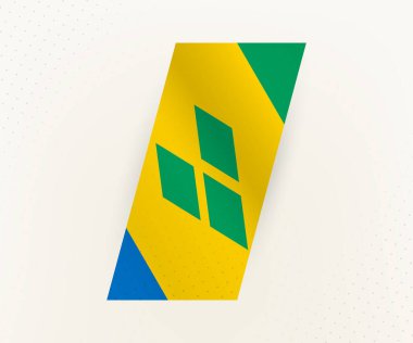 Bej arka planda noktalı Saint Vincent ve Grenadines 'in soyut modern dikey bayrağı.