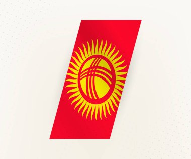 Bej arka planda noktalı Kırgızistan 'ın modern dikey bayrağı.