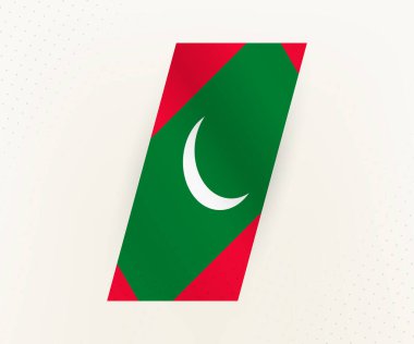 Bej arkaplanlı ve noktalı modern Maldivler bayrağı.