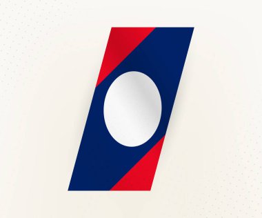 Bej arkaplanlı ve noktalı modern Laos bayrağı.
