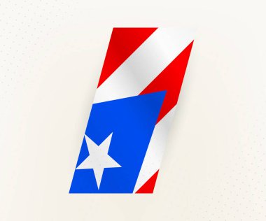 Puerto Rico 'nun bej arka planında noktalı modern dikey bayrağı.