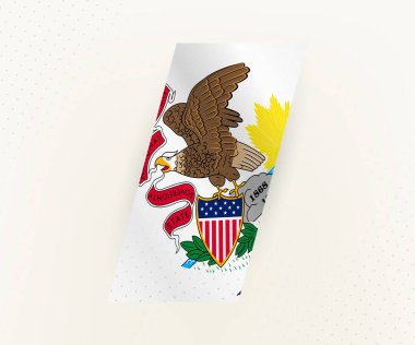 Bej arka planda noktalı Illinois 'in modern dikey bayrağı.