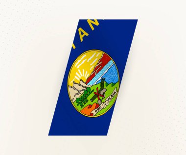 Bej arkaplanlı ve noktalı Montana 'nın modern dikey bayrağı.