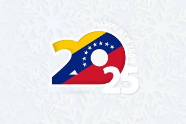 New Year 2025 for Venezuela on snowflake background. clipart