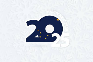 New Year 2025 for Alaska on snowflake background. clipart