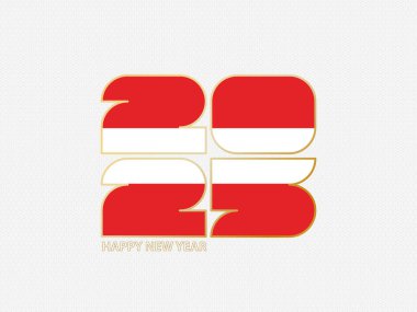 Avusturya bayrağı taşıyan soyut numaralar 2025.