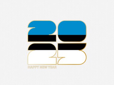 Estonya bayrağı taşıyan soyut numaralar 2025.