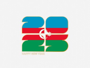 Azerbaycan bayrağı taşıyan soyut numaralar 2025.