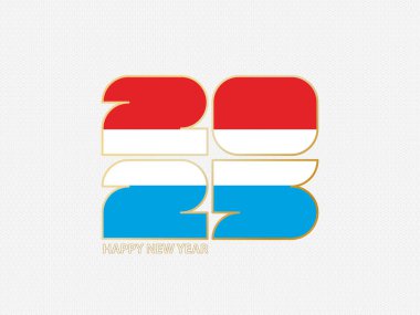 2025 Lüksemburg bayrağıyla soyut numara.